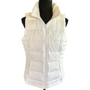 Lands' End White Down Puffer Vest Women's Size Small (6-8)